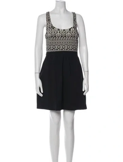 Pre-owned Cynthia Rowley Printed Mini Dress In Black