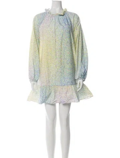Pre-owned Cynthia Rowley Printed Mini Dress In White