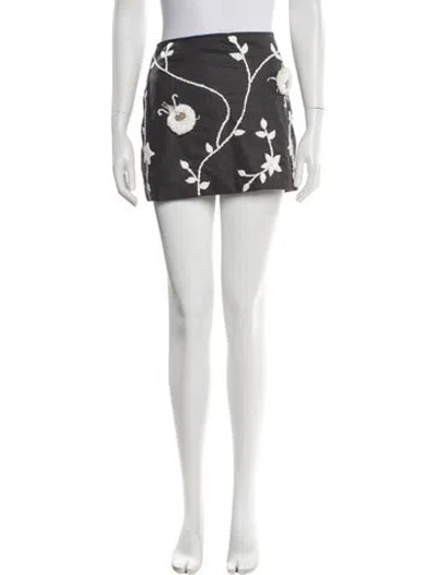Pre-owned Cynthia Rowley Printed Mini Skirt W/ Tags In Gray