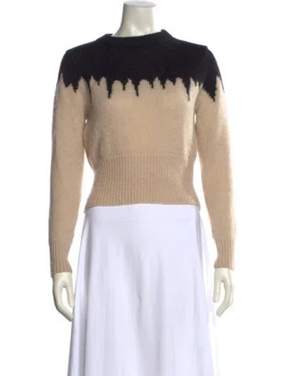 Pre-owned Cynthia Rowley Printed Mock Neck Sweater In Black