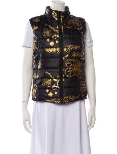 Pre-owned Cynthia Rowley Printed Vest In Black