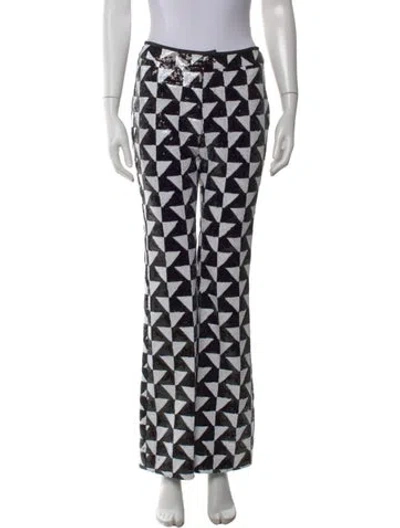 Pre-owned Cynthia Rowley Printed Wide Leg Pants In Multi