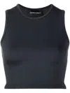 Cynthia Rowley Racerback Cropped Tank Top In Black