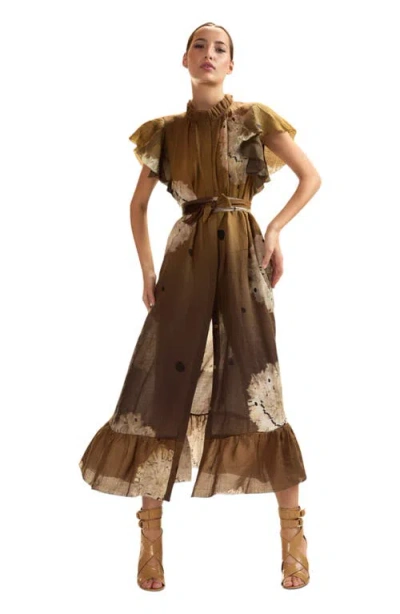 Cynthia Rowley Ramie Kaftan In Multi