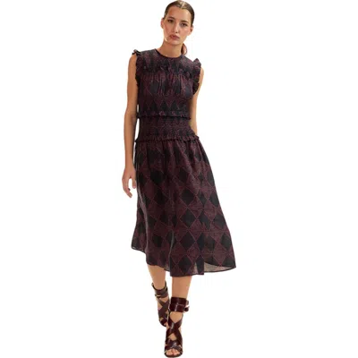 Cynthia Rowley Ramie Smocked Dress