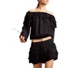 Cynthia Rowley Ruffle Pleated Micro Skirt In Black