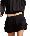 Cynthia Rowley Ruffle Pleated Micro Skirt In Black