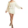 Cynthia Rowley Ruffle Pleated Micro Skirt In Neutral