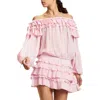 Cynthia Rowley Ruffle Pleated Micro Skirt In Pink