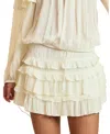 Cynthia Rowley Ruffle Pleated Micro Skirt In White