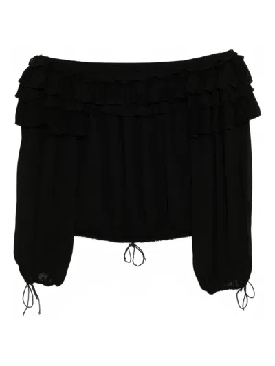 CYNTHIA ROWLEY RUFFLED BLOUSE