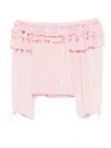 Cynthia Rowley Off Shoulder Ruffle Blouse In Pink