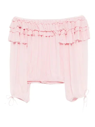 CYNTHIA ROWLEY RUFFLED BLOUSE