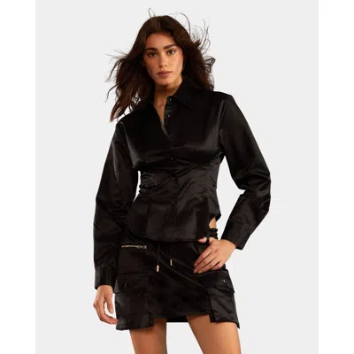 Cynthia Rowley S Cargo Shirt In Black
