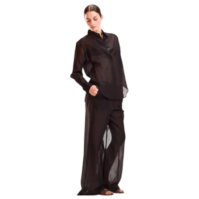 Cynthia Rowley Salina Sheer Pant In Black