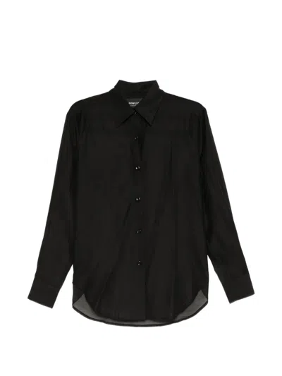 Cynthia Rowley Salina Sheer Shirt In Black