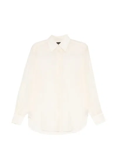 Cynthia Rowley Salina Sheer Shirt In Neutral