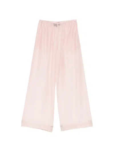 Cynthia Rowley Salina Sheer Trousers In Pink