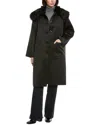 Cynthia Rowley Satin Coat In Black