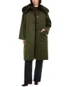 Cynthia Rowley Satin Coat In Green