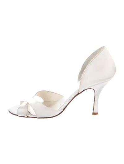 Pre-owned Cynthia Rowley Satin Sandals In White