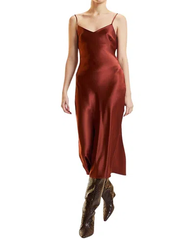 Cynthia Rowley Satin Slip Dress In Brown