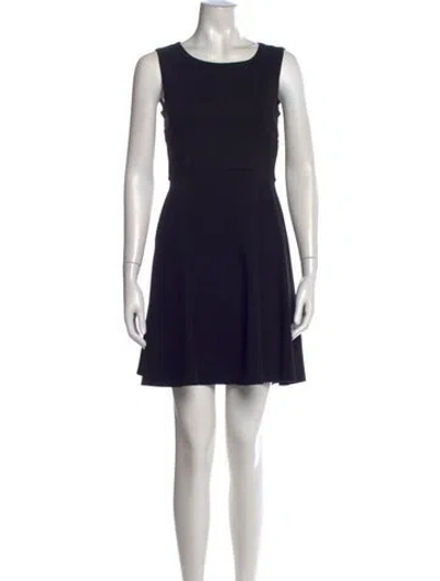 Pre-owned Cynthia Rowley Scoop Neck Mini Dress In Black