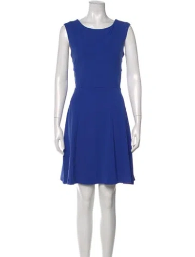 Pre-owned Cynthia Rowley Scoop Neck Mini Dress In Blue