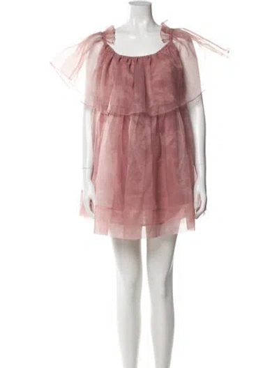 Pre-owned Cynthia Rowley Scoop Neck Mini Dress In Pink