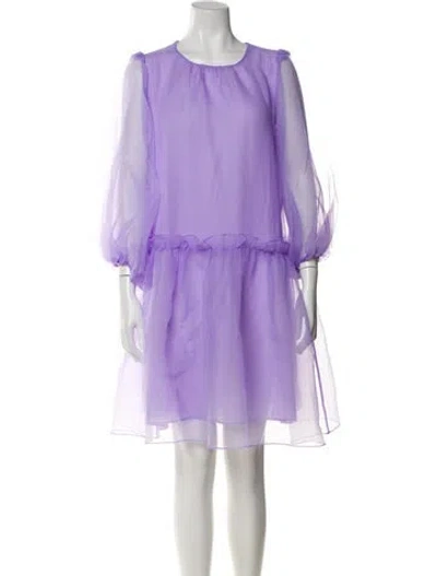 Pre-owned Cynthia Rowley Scoop Neck Mini Dress In Purple