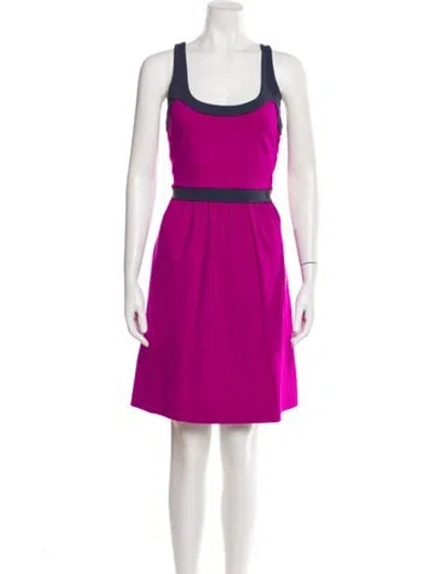 Pre-owned Cynthia Rowley Scoop Neck Mini Dress In Purple