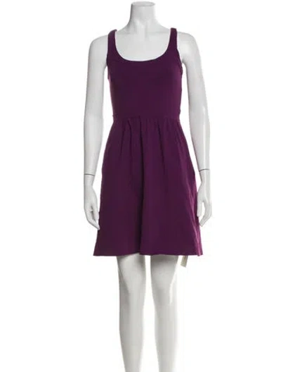 Pre-owned Cynthia Rowley Scoop Neck Mini Dress In Purple