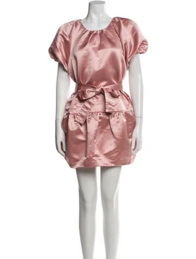 Pre-owned Cynthia Rowley Scoop Neck Mini Dress W/ Tags In Pink