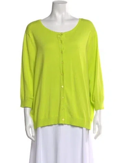 Pre-owned Cynthia Rowley Scoop Neck Sweater In Green