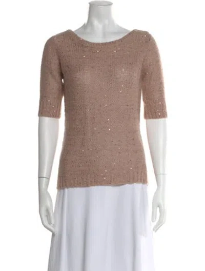 Pre-owned Cynthia Rowley Scoop Neck Sweater In Pink