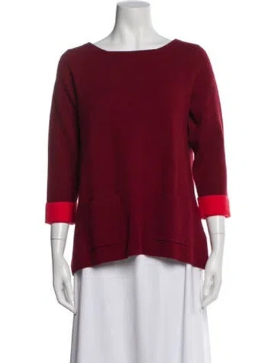 Pre-owned Cynthia Rowley Scoop Neck Sweater In Red
