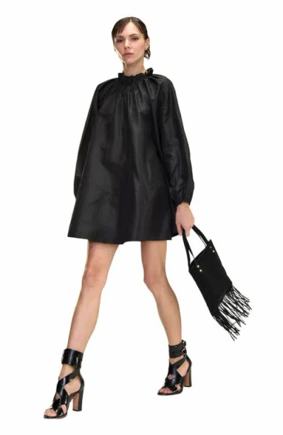 Cynthia Rowley Second Nature Silk Taffeta Dress In Black
