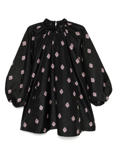 Cynthia Rowley Second Nature Kleid Aus Seidentaft In Black
