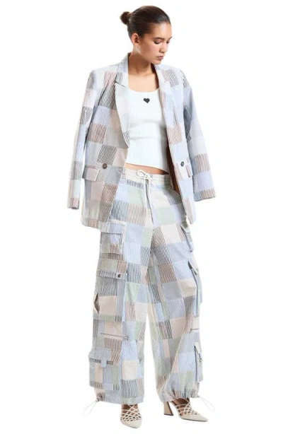Cynthia Rowley Seersucker Blazer In Blue