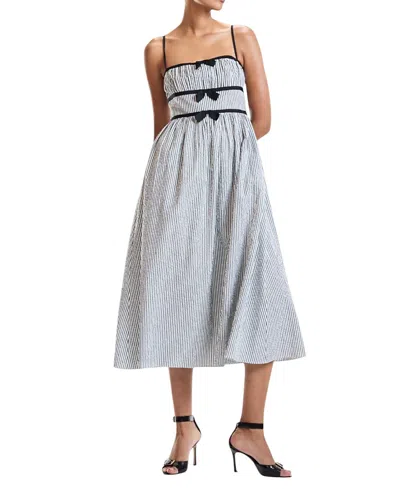 Cynthia Rowley Seersucker Midi Dress In Blue