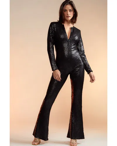 Cynthia Rowley Sequin Jumpsuit In Black