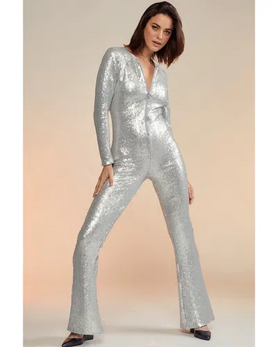 Cynthia Rowley Sequin Jumpsuit In Silver