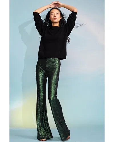 Cynthia Rowley Sequin Trouser In Green