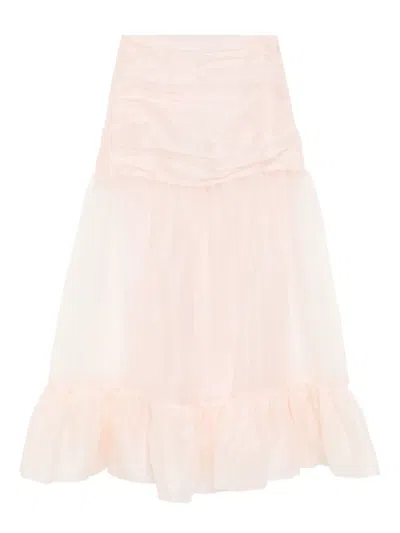 Cynthia Rowley Serafina Silk Skirt In Pink