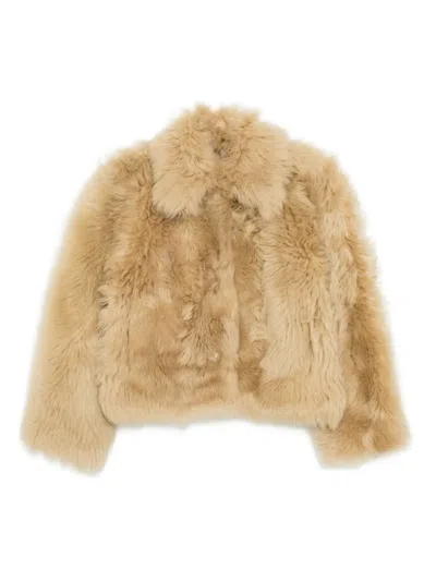 Cynthia Rowley Shearling Cropped Jacket In Multi