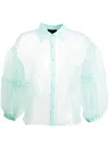 Cynthia Rowley Sheer Organza Shirt In Green