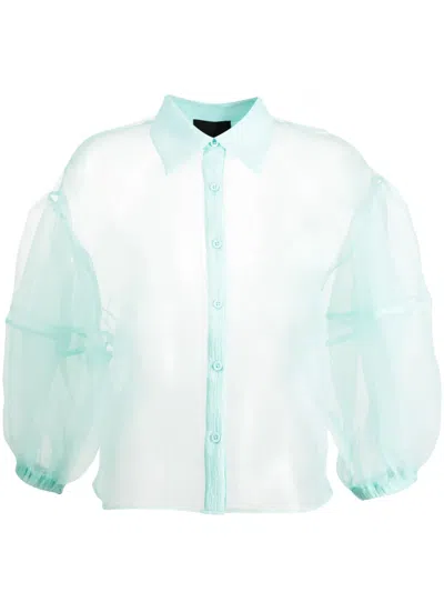 Cynthia Rowley Sheer Organza Shirt In Green