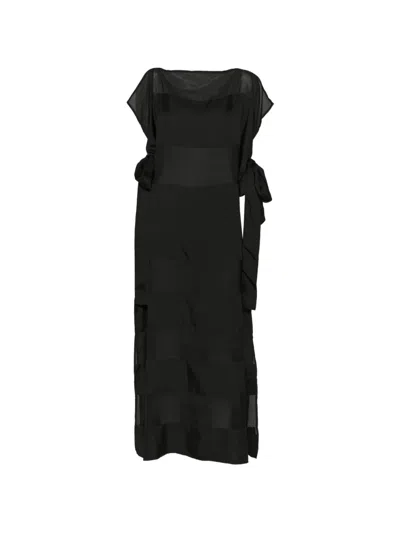 Cynthia Rowley Sheer-panelled Silk Dress In Black