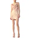 Cynthia Rowley Cowl-neck Metallic Shimmer Mini Dress In Pink