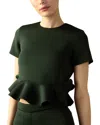 Cynthia Rowley Astro Ruffled Cropped Top